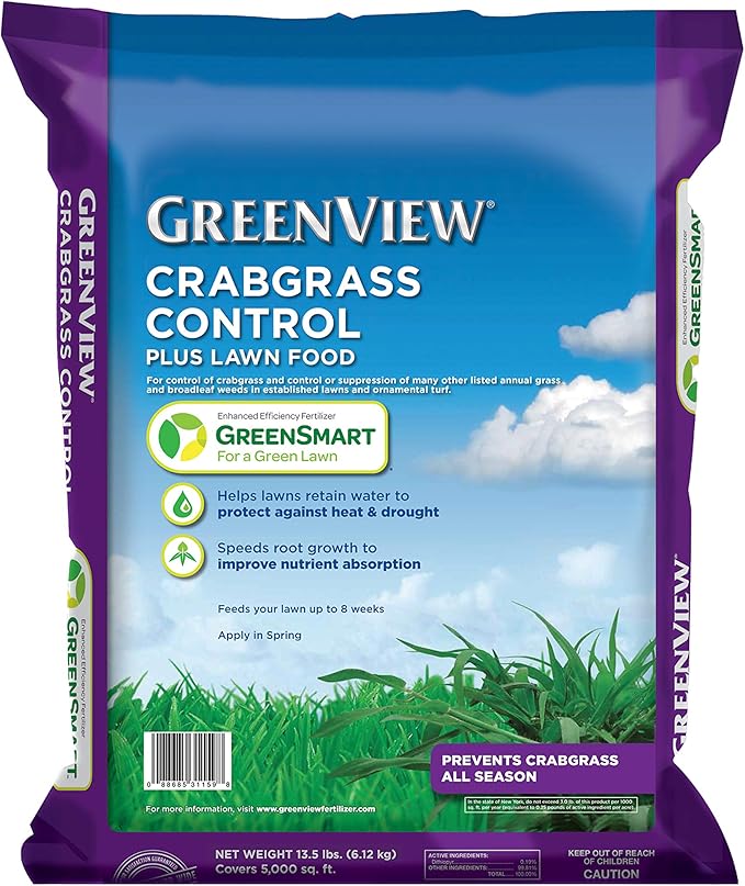 GreenView Crabgrass Control Plus Lawn Food - 13.5 lb. Bag - Covers 5,000 sq. ft