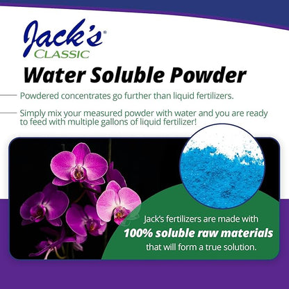 Jack's Classic 30-10-10 Orchid Special Water-Soluble Fertilizer with Micronutrients and Extra Nitrogen, Used for Turfs and Ornamental Grasses, 8oz