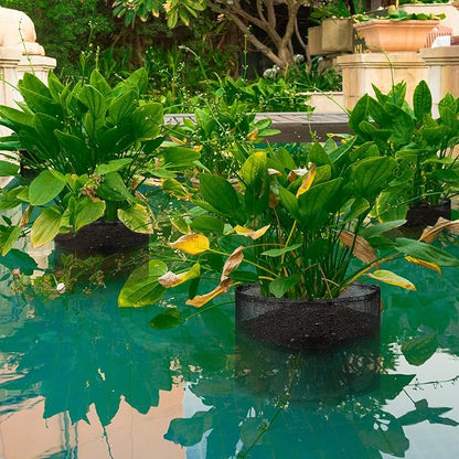 8 Pcs Pond Plant Baskets, Square Reusable Aquatic Planting Bags Breathable Mesh Garden Water Plant Pot for Water Lily Gladiolus Bog and Terrestrial Plants (7 Inch)