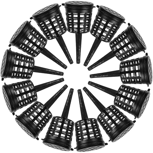 Yardwe 50pcs Bonsai Fertilizer Baskets, Fertilizer Mesh Baskets Garden Nursery Pots with Lid Planting Nutrition Cups for Succulent, Orchid, Bonsai