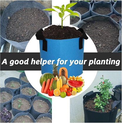 Grow Bags,Growing Pot Bags Garden Grow Bag Indoor Outdoor Fabric Aeration Plant Pot Container Flower Vegetable Pouch (Mixed 10colors,3 Gallon)