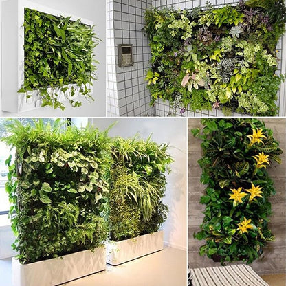 Ogrmar 64 Pockets Vertical Wall Garden Planter Plant Grow Bag for Flower Vegetable for Indoor/Outdoor (64 Pockets, Black)