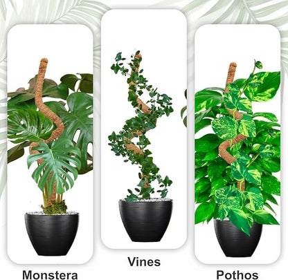 30 Inches Bendable 2 Pack Moss Pole Monstera Plant Support Stakes - Moss Poles for Climbing Plants, Plant Stakes for Indoor Plants - Coco Coir Pole Moss Stick for Monstera, Pothos.