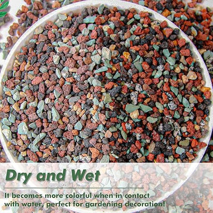 18 Pounds Mix Horticultural Lava Rocks, 5-8 mm Lava Rocks for Plants, Bonsai Rocks Horticultural Grit Soil Cover Gravel for Succulents and Hydroponics, Fairy Gardening, Top Dressing, Plant Drainage