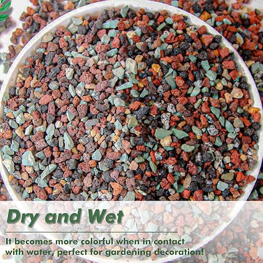 18 Pounds Mix Horticultural Lava Rocks, 3-6 mm Lava Rocks for Plants, Bonsai Rocks Horticultural Grit Soil Cover Gravel for Succulents and Hydroponics, Fairy Gardening, Top Dressing, Plant Drainage