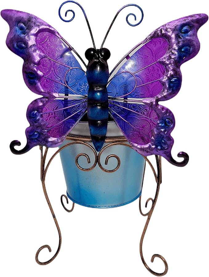 coolboy Metal Animal Plant Pot,Succulent Flower Pot,Fun Metal Planter,Colorful Butterfly Flowerpot,Decorative Modern Indoor Planter Flower Pots or Outdoor Flower Pot Decoration