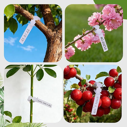200PCS Plastic Plant Labels Tree Tags, Wrap Around Hanging Plant Tags and Labels for Outdoor Plants Waterproof, Garden Markers for Seedlings with Permanent Marker Pen (White)