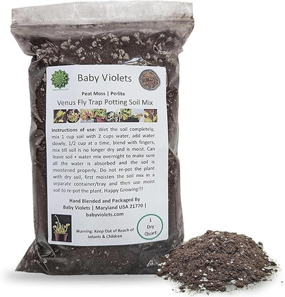 Venus Fly Trap, Pitcher, Butterworts, Bladderworts Drosera Carnivorous Plants Potting Soil Mix 1 Quart (1qt 4 Level Cups)