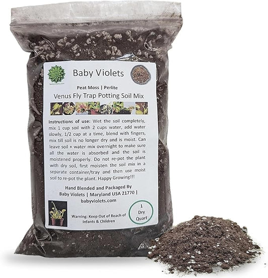 Venus Fly Trap, Pitcher, Butterworts, Bladderworts Drosera Carnivorous Plants Potting Soil Mix 1 Quart (1qt 4 Level Cups)