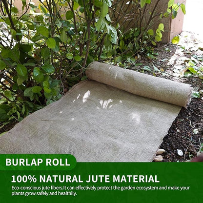 Agfabric Natural Burlap Fabric Roll,45 inch x25Feet Jute Fabric Roll for Outdoor Trees,Outdoor Wedding Runners,Decor