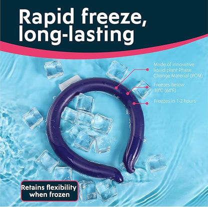 Magic Gel Neck Ring Coolers - Wearable Neck Cooling Ice Pack - Reusable Cool Body Cooler Tube - Cold Gel Wrap Ice Packs for Necks - Perfect for Athletes or Outdoor Workers - Navy