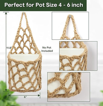 2 Packs Hanging Planters for Indoor Plants up to 6 in., Wall Plant Holder | Plant Hanger Indoor, Wall Planters for Indoor Plants, Hanging Plant (2PK, for 6 inch Pot)