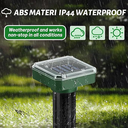 Mole Repellent Solar Powered 10 Pack,Ultrasonic Vole Repellent Outdoor, IP 44 Waterproof Animal Deterrent for Yard Garden,Effective Get Rid of Gopher Raccoon Squirrel Groundhog Chipmunk