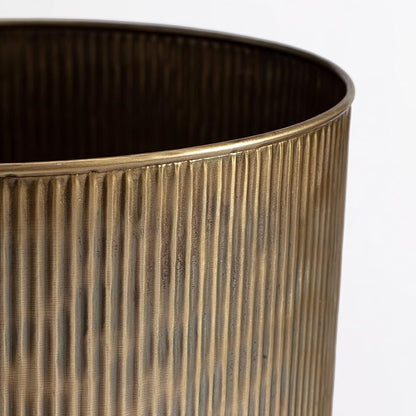 Metal Planters with Stand - Set of 2, Antique Gold (PL-GLD-SET-3002)