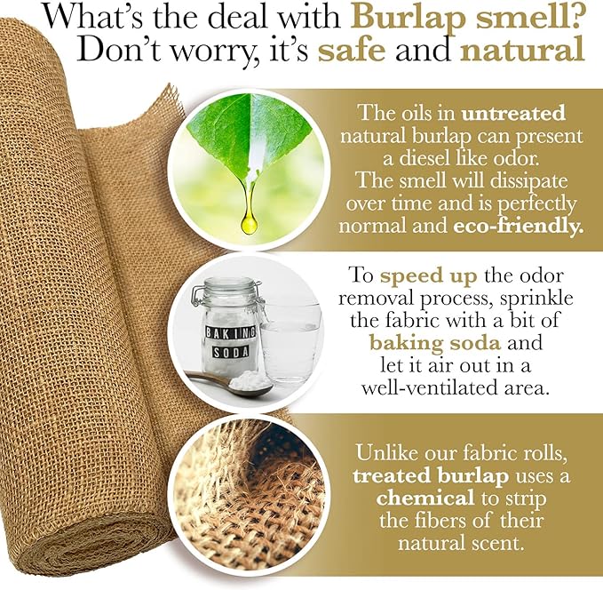 40" x30 Feet Gardening Burlap Roll - Multipurpose Natural Burlap Fabric, High Density Jute Fiber Material for Decorations, Center Pieces for Home, Rustic Party Décor