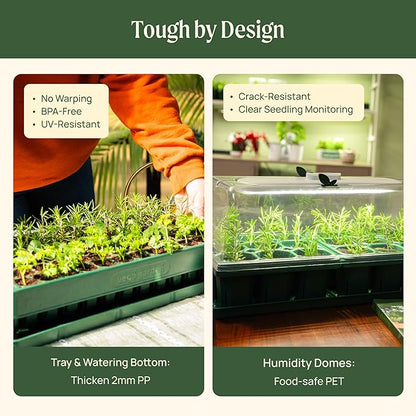 Vego garden 3-in-1 Plant & Pop Board Seedling Popper Tool, 10" x 20", Works Perfectly with Stackable Seedling Trays