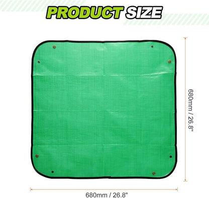 HARFINGTON 2pcs Repotting Mat 26.8" x 26.8" PE Cloth Waterproof Plant Repotting Mat Foldable Portable Gardening Potting Tray with Metal Buckle for Indoor Plant Change Soil Watering, Green