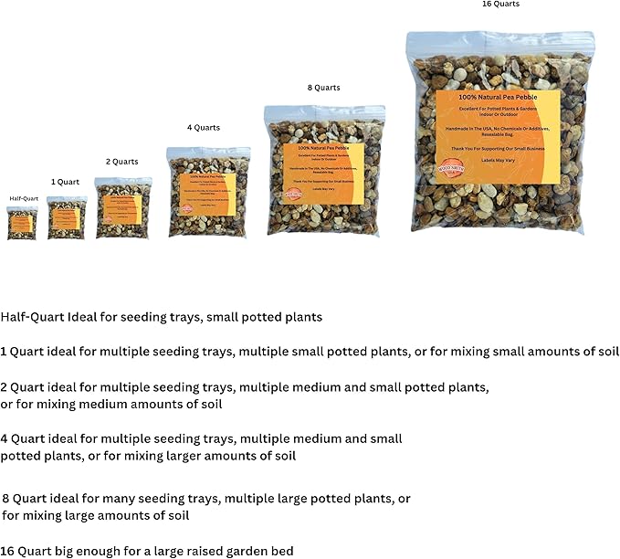 Versatile River Rocks & Garden Stones for Outdoor Landscaping - Ideal Decorative Rocks for Plants Indoor & Outdoor, Pea Pebbles, Landscaping Stones. 2 Quart