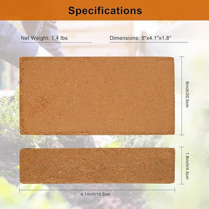 2 Pack Premium Coco Coir Bricks, Coco Coir for Plants, Coconut Fiber Substrate with Low pH & EC, Organic Coconut Fiber for Indoor & Outdoor Gardening and Potting Mix