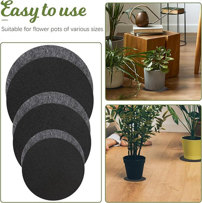 Plant Coaster Mat, 6PCS 3 Sizes Round Felt Plant Saucers for Indoors Plant Reversible Absorbent Waterproof Fabric Plant Pot Saucers for Gardening Outdoor Pots, DIY Craft Supplies(4”, 6”, 8”)