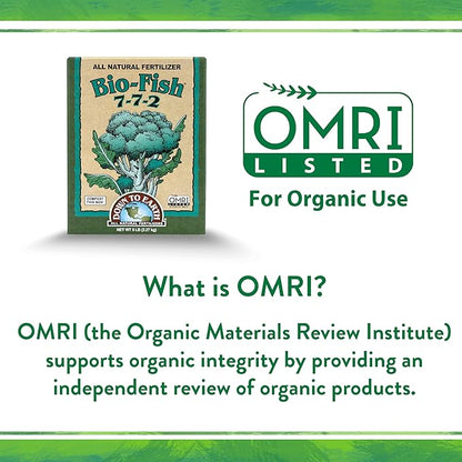 Down To Earth All Natural Fertilizers Organic Bio-Fish - Plant Food for Corn, Broccoli, Kale, Trees and Shrubs 7-7-2, 5 lb