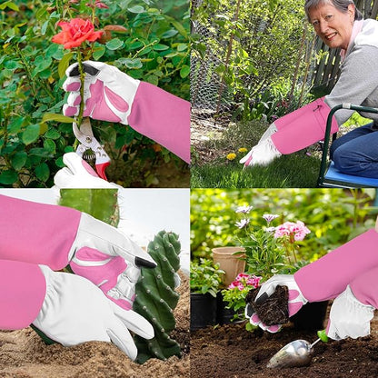 Long-Gardening-Gloves for Women/Men - Thorn Proof Rose Pruning Gloves Heavy Duty Gauntlet, Best Garden Gifts for Gardener-L