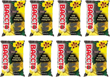 Michigan Peat 1440 Baccto Lite Premium Potting Soil for Indoor Outdoor Gardening, Seed Starting, Propagation, and More, 40 Quart Bag (8 Pack)