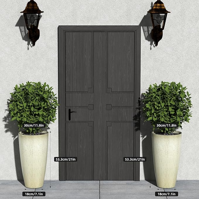 QCQHDU 21 inch Tall Planters for Outdoor & Indoor Plants, 2 Pack Sturdy Plant-Flower-Tree Pots for Front Porch Patio Deck Living Room Decor