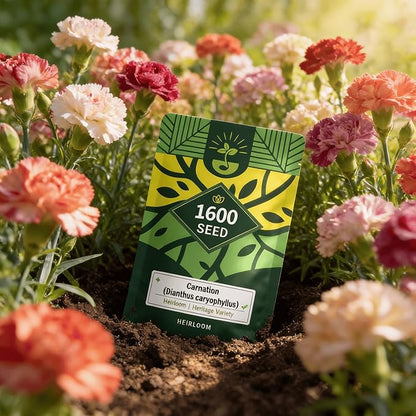Carnation Seeds for Planting Outdoor Indoor, 1600 Dianthus Caryophyllus Seeds Annual Flowers, Fragrant Cut-Flower Mix