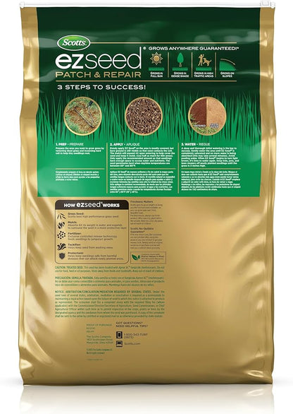 Scotts Turf Builder THICK'R LAWN and EZ Seed Patch & Repair for Tall Fescue, Grass Seed, Fertilizer, and Soil Improver Bundle