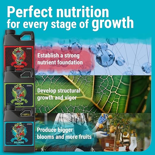Cronk Nutrients 3-Part Kit - Complete Vegetative & Bloom Plant Food for Indoor & Outdoor Hydroponics, Soil, and Soilless Gardens - Supports Healthy Growth & Abundant Yields, 500mL