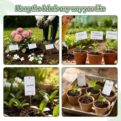 Plant Labels Kit, 20 PCS 12'' Copper Plant Tags Stakes with 40 PCS 1.97'' x 3.54'' Reusable Garden Labels Outdoor Waterproof Plus Marker Pen