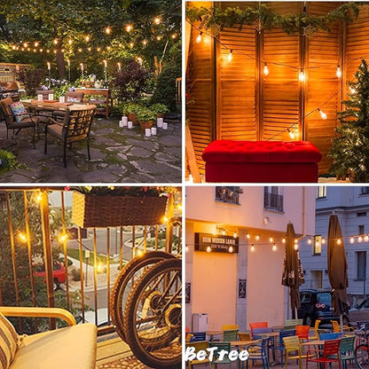 Outdoor LED String Lights 20Ft ST40 Outdoor Patio String Lights with 22 Shatterproof Edison Style LED Bulbs, Hanging Backyard Lights Waterproof UL Listed for Garden Bistro Porch Wedding Decor-Black