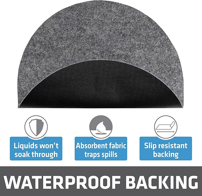 Drymate 12-Pack Plant Coasters (6 Inch, 8 Inch, 10 Inch), (4 of Each), Absorbent Fabric Mats, Waterproof, Protects Surfaces, Fast Drying, for Indoor & Outdoor Plants or Pots (USA Made) (Light Grey)