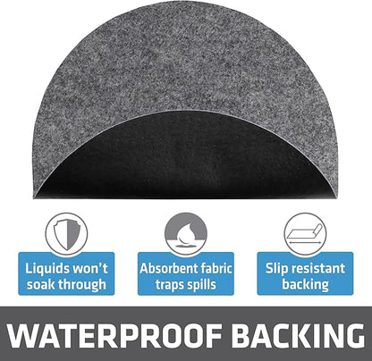 Drymate 12-Pack Plant Coasters (6 Inch, 8 Inch, 10 Inch), (4 of Each), Absorbent Fabric Mats, Waterproof, Protects Surfaces, Fast Drying, for Indoor & Outdoor Plants or Pots (USA Made) (Light Grey)