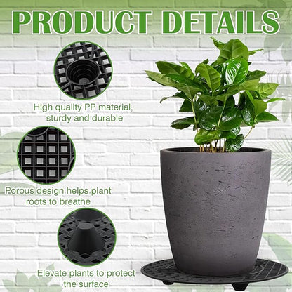 ZYNERY 10 PCS Plant Level Pot Elevator, Planter Stands for Outdoor Plants, Flower Plant Pot Saucers for Patio, Plant Trays for Pots, Pot Stand for Plants Indoor, Plant Risers for Pots Outdoor (7.87in)