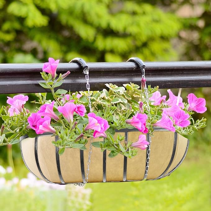 12x80 Inch Fabric Planter Liner Roll Non Woven Plant Felt Liner Roll Beige Coco Liners Roll Alternative Coconut Basket Liner Roll Replacement Easy to Cut for Planter Hanging Flower Basket Window Box