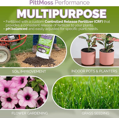 PittMoss Performance Peat Free Potting Mix with Controlled Release Fertilizer, 1 cu ft
