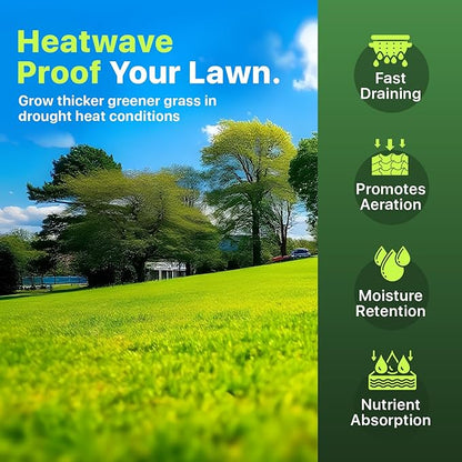 Premium Nutrient Rich Lawn Top Dressing Turf Expanding Coco Coir Mix – 10 LB Covers up to 400 sq. ft. – Grow Thicker Greener Grass in Drought Heat Conditions – Save Water, Seed, & Fertilizer
