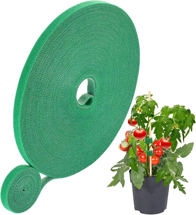 Plant Tape, 82ft Green Garden Tape, 0.35 in Twist Tie for Plants, Plant Supports, Garden Ties for Climbing Plants, Reusable Plant Twist Tie for Plant Gardening, Home, Office