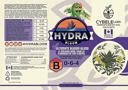 HydraBloom A B Bloom Nutrients - 2 Part Liquid Advanced Flower & Vegetable Fertilizer - for Hydroponic Aero Tower Home Systems Indoor and Outdoor Garden Fruit Plant Food - A+B 1 Litre Each Pack of 2