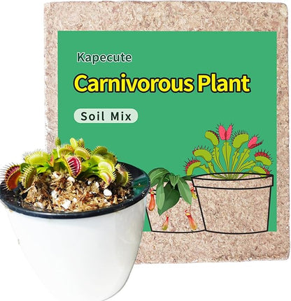 Carnivorous Plant Soil Mix 2 Qts, Include Perlite and Sphagnum Moss Debris, Great Potting Soil for Venus Fly Traps, Pitcher Plants, Sundews