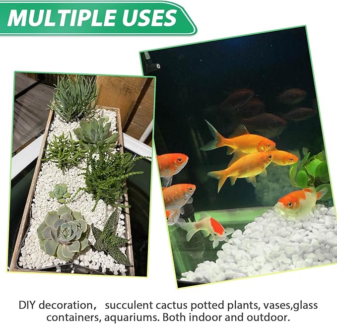 Succulent Rocks for Plants Tiny Pebbles for Planters 2.8LB Pea Gravel Bulk Course Sand Soil Small Decorative Stones for Indoor Bonsai Pots Cactus Top Dressing Aquarium Garden Landscape, White