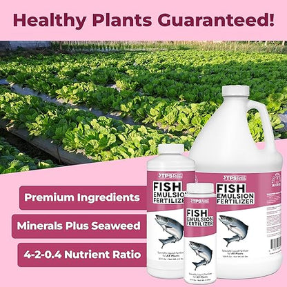 Fish Emulsion Fertilizer – Liquid Organic Fish Emulsion Fertilizer for Plants & Vegetables, 8 oz
