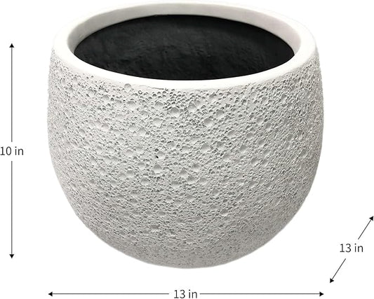 Moon Shaped Resin Planter Pot, Unique Celestial Garden Planter, Indoor/Outdoor Plant Pot for Flowers, Succulents, Patio & Yard Decor