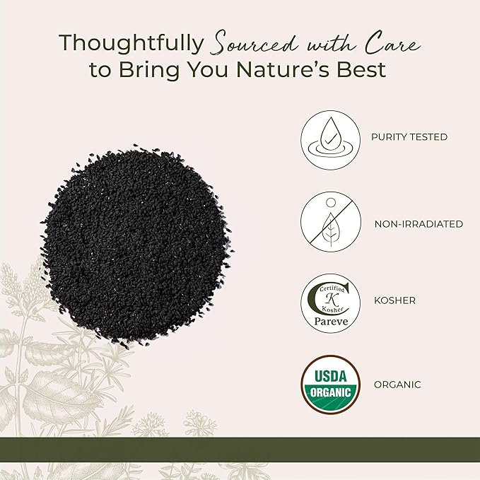 Starwest Botanicals Organic Nigella Seeds - Dried Black Cumin Seed for Cooking & Baking, Nigella Sativa Seasoning, Whole Body Support for Men & Women, Non-GMO - Bulk 1 lb Bag