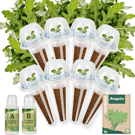 8-Pod Arugula Seed Pod Kit for Aerogarden, Includes Arugula Seeds - Universal Hydroponic Pods Indoor Gardening Supplies (8-Pod)
