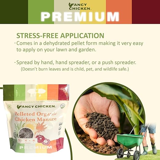 Premium Manure – 5lb Pelleted Organic Chicken Manure Fertilizer with Natural Performance Enhancers | All-Natural Plant Food Ideal for Vegetables Gardening & Farming USDA (2 Pack)