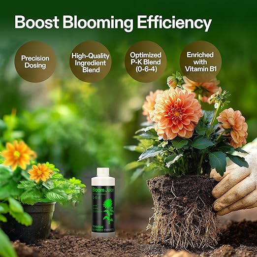 VIVOSUN Bloom Juice (0-6-4), Flowering Supplement Liquid Fertilizer for Flowering Stage, Concentrated Plant Food for All Flowering Plants, 8 Ounces (Pack of 2)