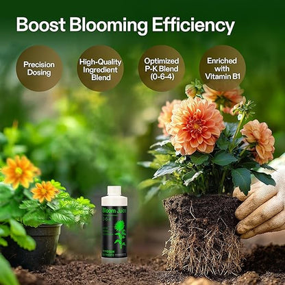 VIVOSUN Bloom Juice (0-6-4), Flowering Supplement Liquid Fertilizer for Flowering Stage, Concentrated Plant Food for All Flowering Plants, 8 Ounces (Pack of 2)